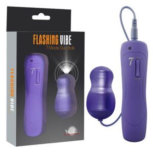 Vibrador Bullet em ABS Aveludado 10 Modos de Vibração, Luz e Controle com Fio Duo Balls Roxo